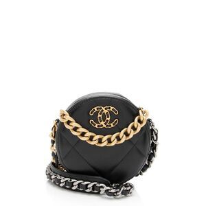 Chanel Lambskin 19 Round Clutch with Chain